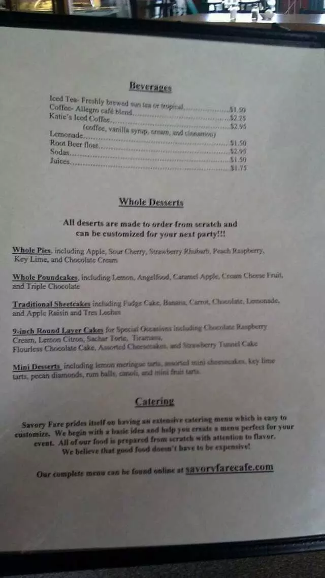 Savory Fare Cafe, Bakery & Catering