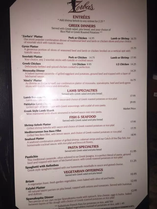 Zorba’s Fine Greek Cuisine
