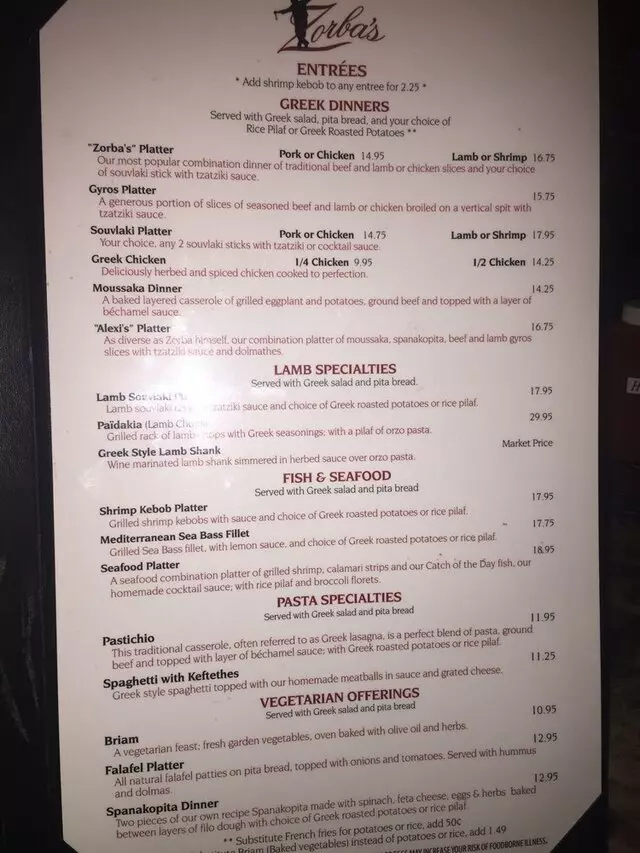 Zorba’s Fine Greek Cuisine