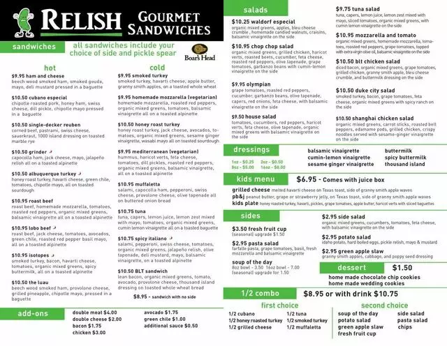 Relish Gourmet Sandwiches