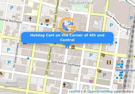 Hotdog Cart on the Corner of 4th and Central